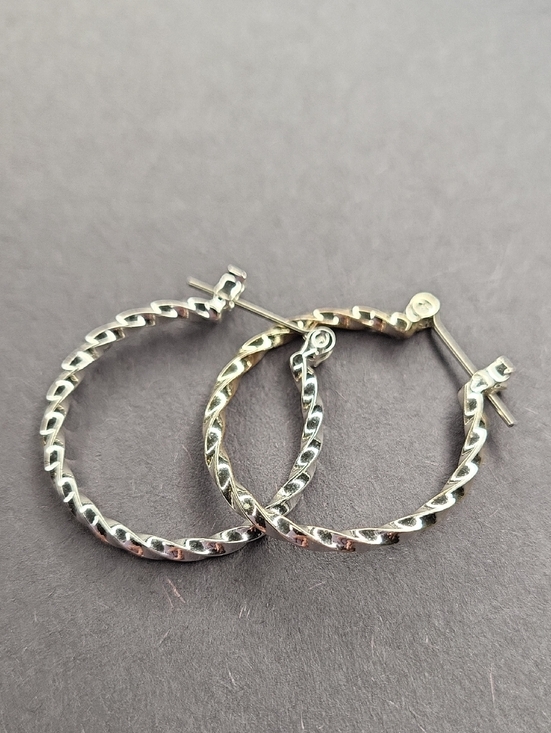 Jewelry - Silver Twisted Hoop Earrings